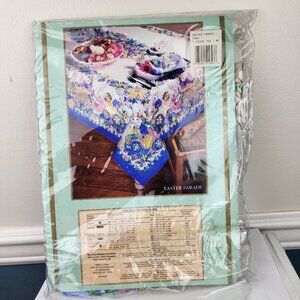 Tobin Home Easter Parade 70" Round Tablecloth Cotton Polyester Blend NWT
